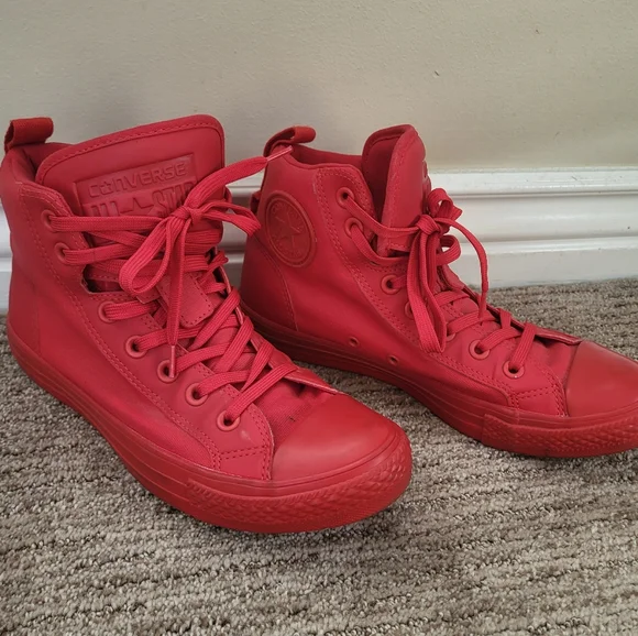 Converse Rubber Red All Stars Chuck Taylor Guard High Top sz 6 mens 8 wo… - Picture 2 of 9
